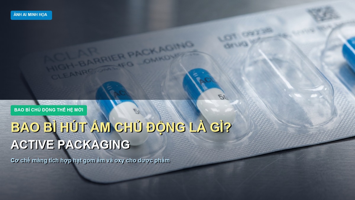 Bao bì hút ẩm chủ động là gì cơ chế màng tích hợp chất gom ẩm và oxy