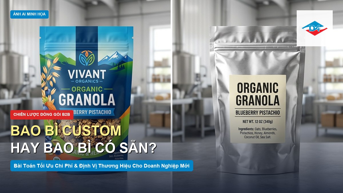 Bao bì in theo yêu cầu và bao bì có sẵn nên chọn loại nào cho startup doanh nghiệp mới Đông Âu Packing