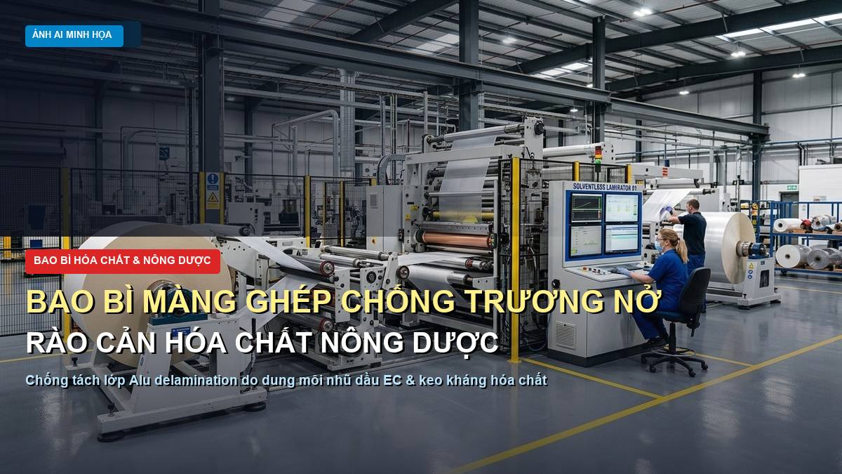 Bao bì màng ghép chống trương nở hoá chất giải pháp rào cản nông dược nhũ dầu EC