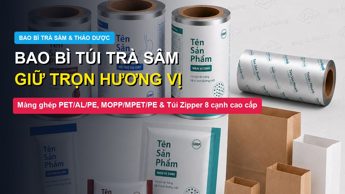 Bao bì túi trà sâm thảo dược túi giấy kraft và túi zipper 8 cạnh Đông Âu Packing