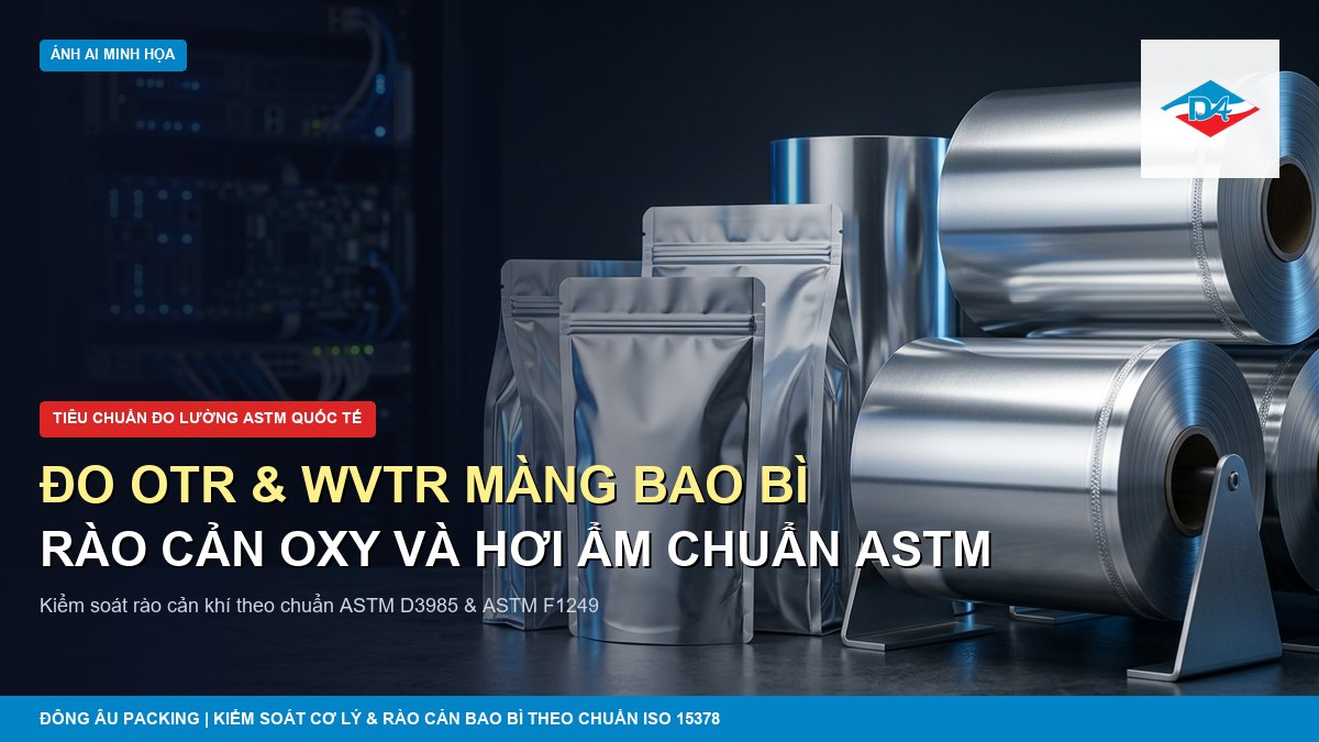 Đo độ truyền hơi nước WVTR và oxy OTR màng bao bì tiêu chuẩn ASTM D3985 và ASTM F1249 Đông Âu Packing