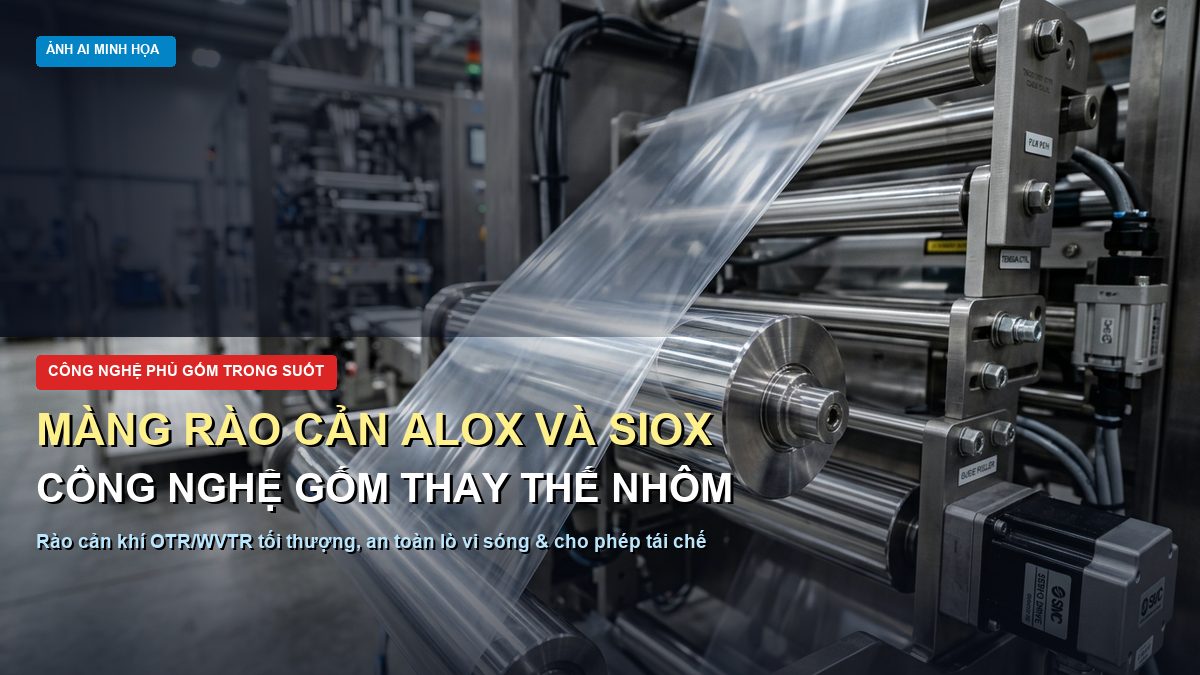Màng rào cản AlOx và SiOx công nghệ phủ gốm trong suốt cản khí thay thế màng nhôm kim loại