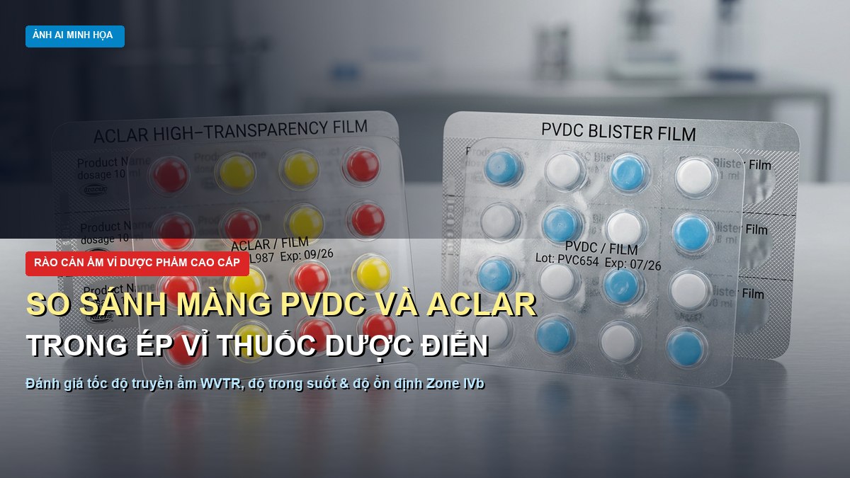 So sánh màng PVDC và Aclar trong ép vỉ thuốc đánh giá khả năng rào cản ẩm theo Dược điển