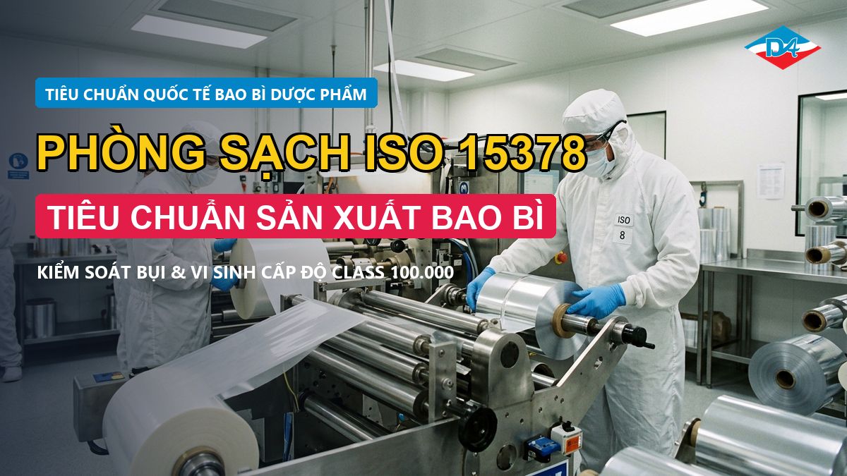 Tiêu chuẩn phòng sạch sản xuất bao bì dược phẩm ISO 15378 cấp độ Class 100000