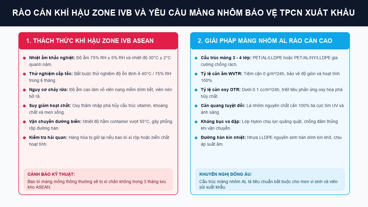 Sơ đồ rào cản khí hậu Zone IVb Đông Nam Á và giải pháp màng nhôm rào cản cao