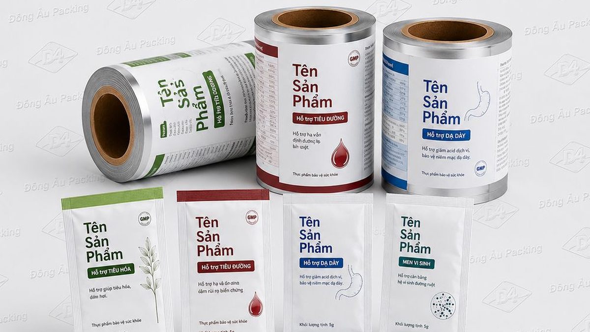 Cuộn màng ghép phức hợp và túi thành phẩm thực tế tại xưởng