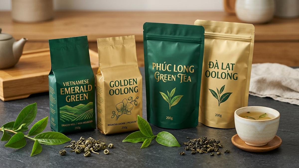 Túi nhôm AL PE hút chân không định hình bao bì trà