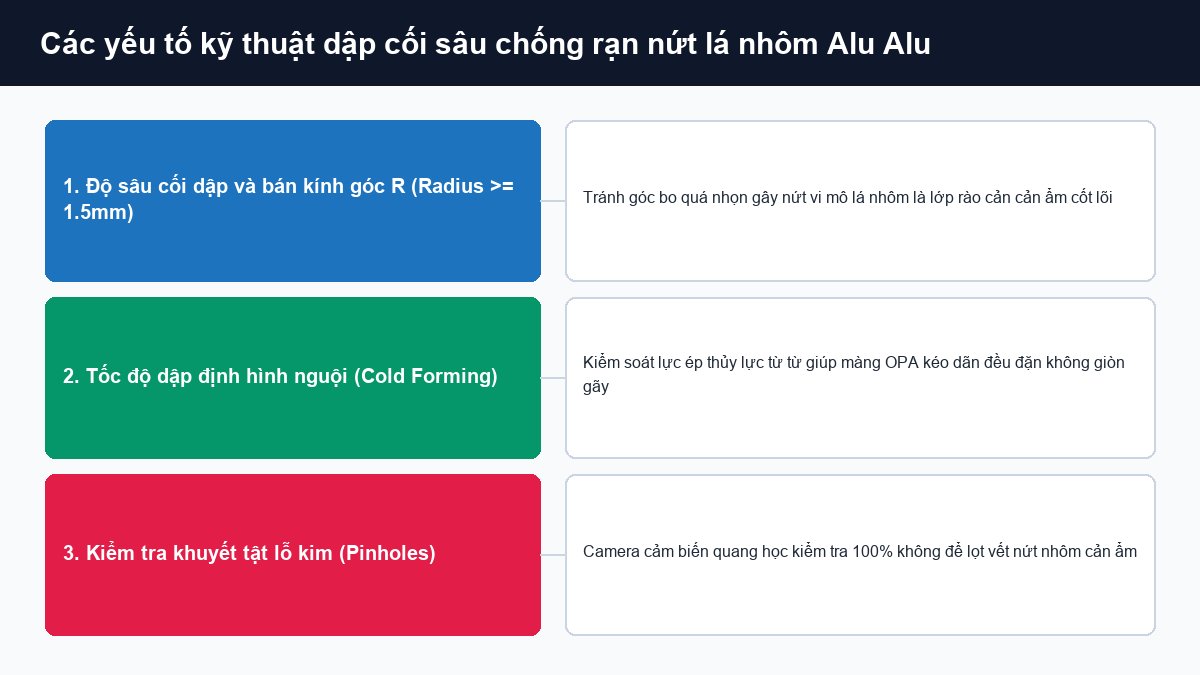 Kỹ thuật dập cối sâu bán kính góc bo Radius tốc độ dập nguội và kiểm tra lỗ kim
