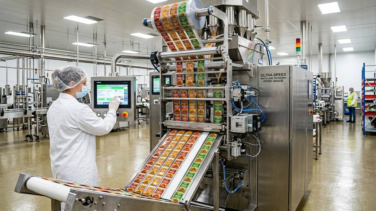 Máy đóng gói bao bì gia vị tự động dạng cuộn nhiều làn tốc độ cao