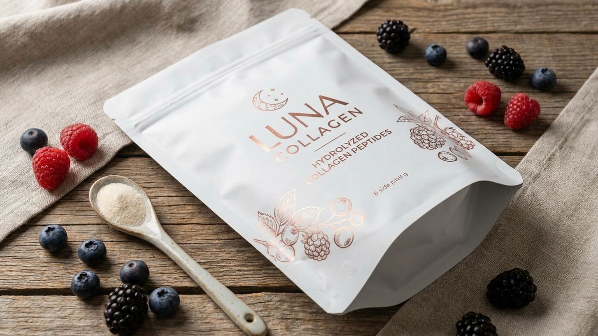 Túi zipper 8 cạnh đáy vuông ép kim cao cấp bảo quản bột collagen dinh dưỡng