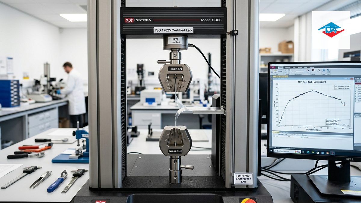 Hệ thống máy kéo nén vạn năng Universal Tensile Tester đo lực bóc tách màng bao bì tại phòng lab
