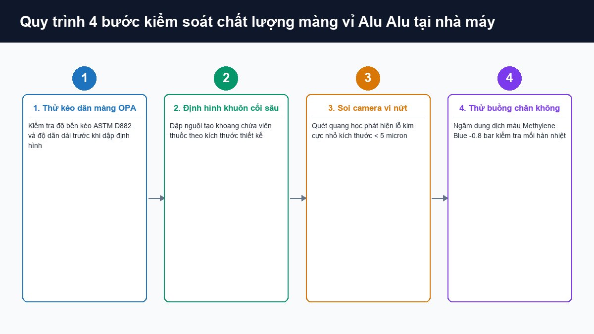 Quy trình kiểm soát chất lượng thử kéo dán định hình cối sâu camera vi nứt và thử chân không