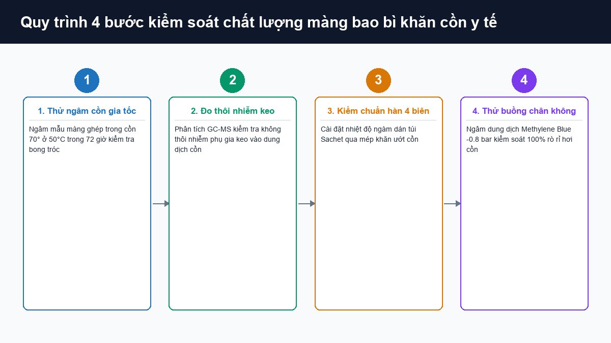 Quy trình kiểm soát chất lượng ngâm cồn gia tốc đo GC MS kiểm chuẩn hàn và thử chân không