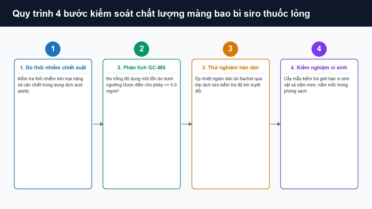 Quy trình kiểm soát thôi nhiễm đo chiết xuất phân tích GC MS thử ngàm hàn và vi sinh