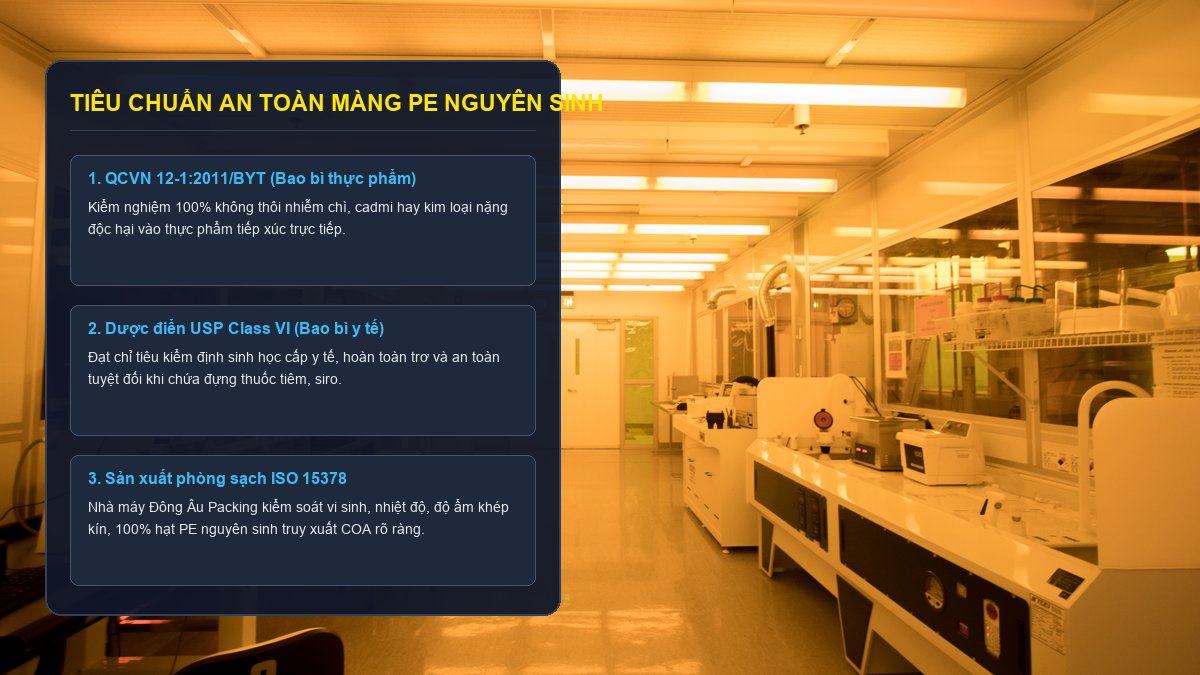 Nhà máy phòng sạch sản xuất màng PE nguyên sinh đạt chuẩn QCVN 12-1 và Dược điển USP Class VI tại Đông Âu Packing