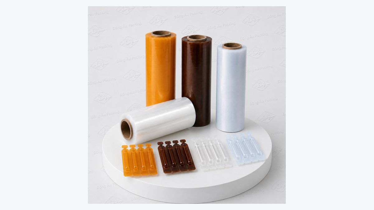 Các cuộn màng PVC PE định hình ống bẻ đa màu sắc và dải vỉ ống bẻ Đông Âu Packing