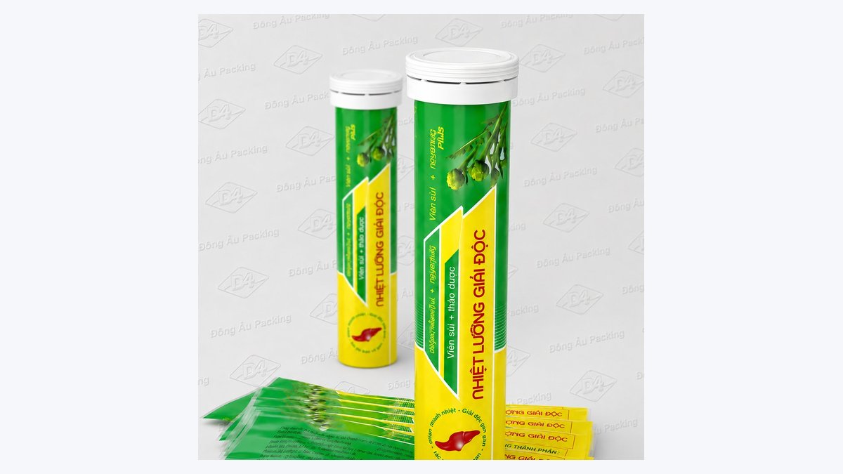 Các chai lọ tuýp thuốc có màng co niêm phong nắp Đông Âu Packing