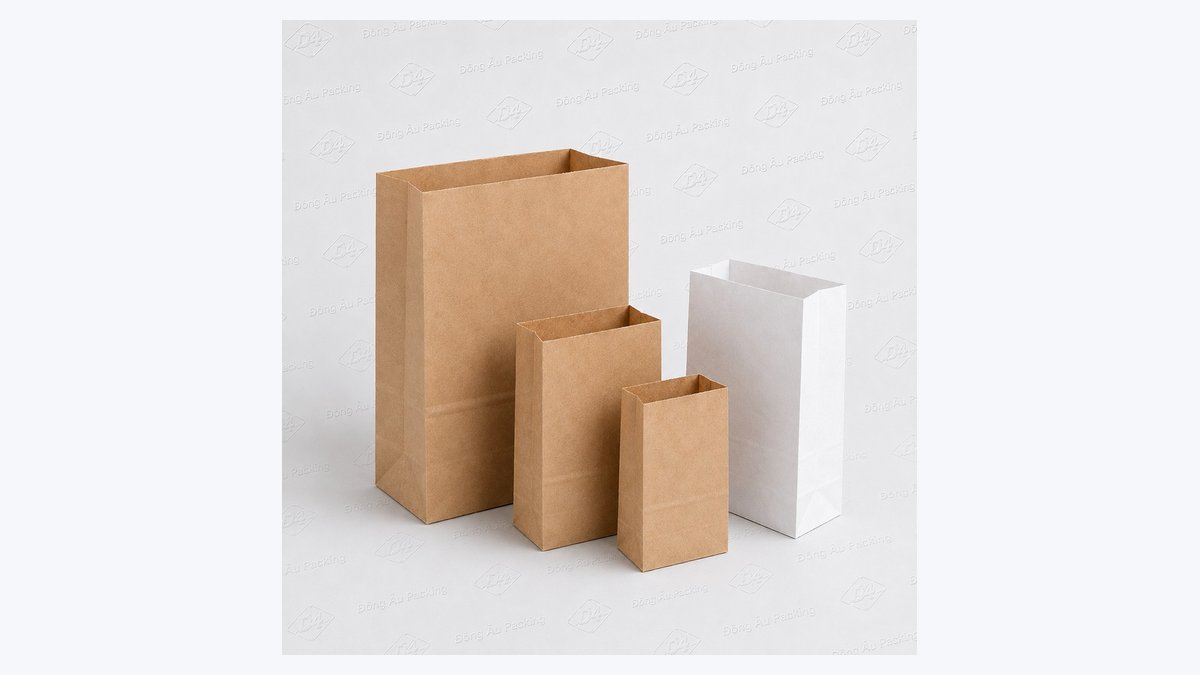 Các mẫu túi giấy Kraft mộc mạc và túi zipper 8 cạnh trà sâm Đông Âu Packing