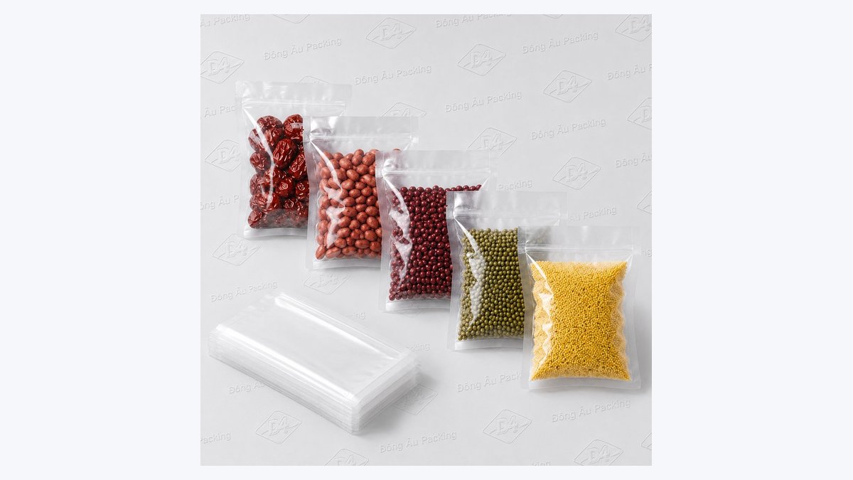 Các mẫu túi màng ghép dẻo dai đóng gói khẩu trang y tế Đông Âu Packing