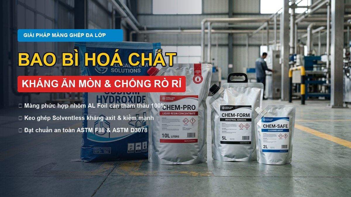 Sản xuất bao bì hoá chất màng ghép phức hợp kháng ăn mòn và chống rò rỉ