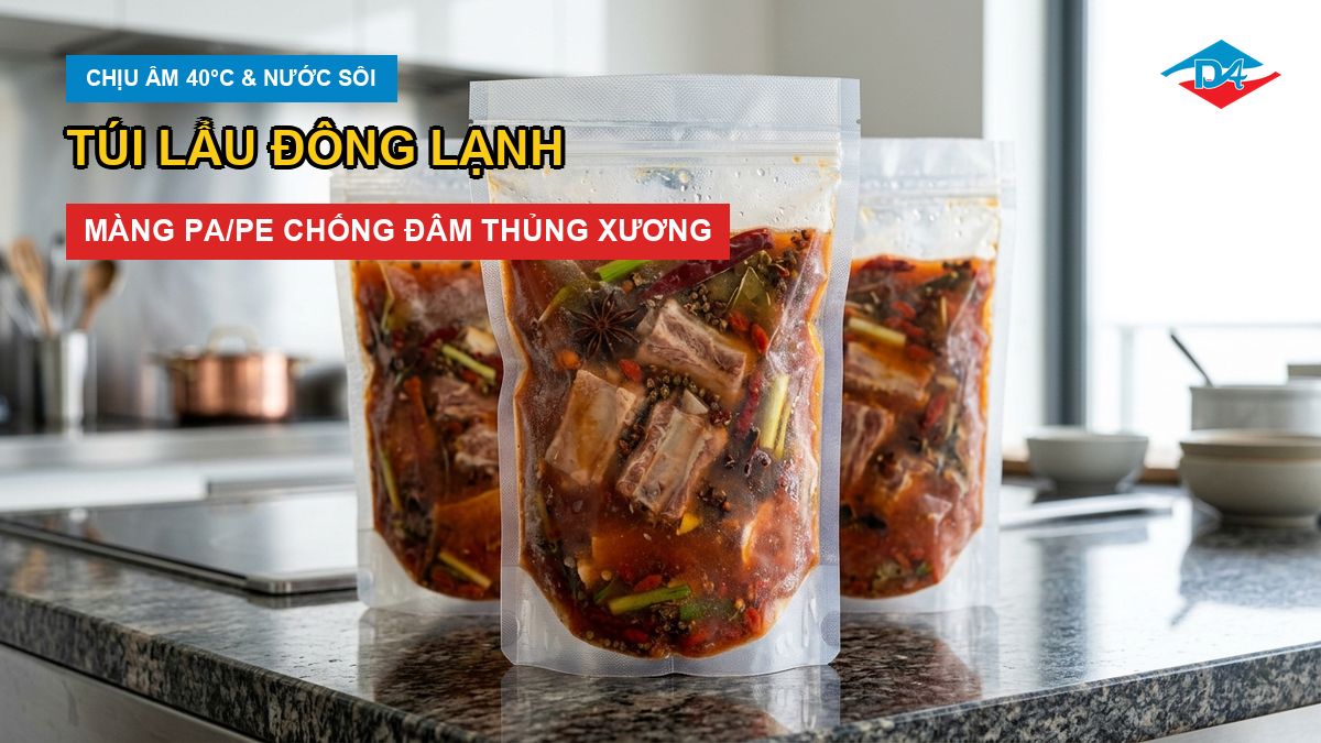 Bao bì túi lẩu đông lạnh: Cấu trúc màng chống đâm thủng có xương