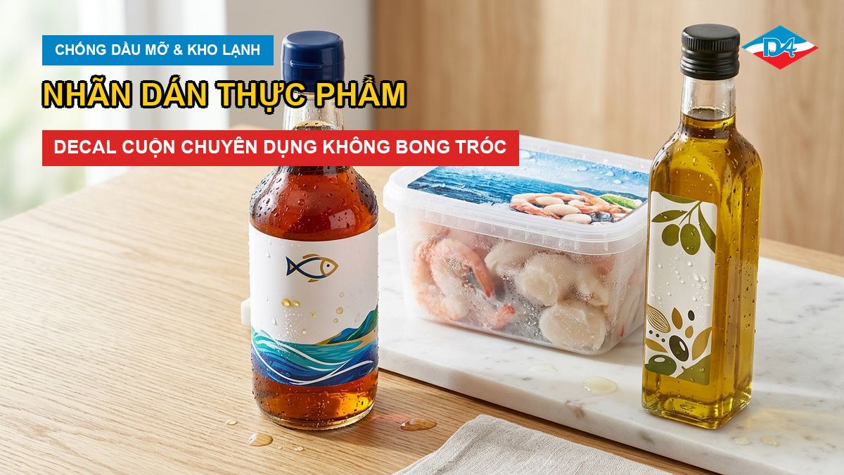 Nhãn dán thực phẩm: Tiêu chuẩn decal chịu dầu mỡ và kho lạnh