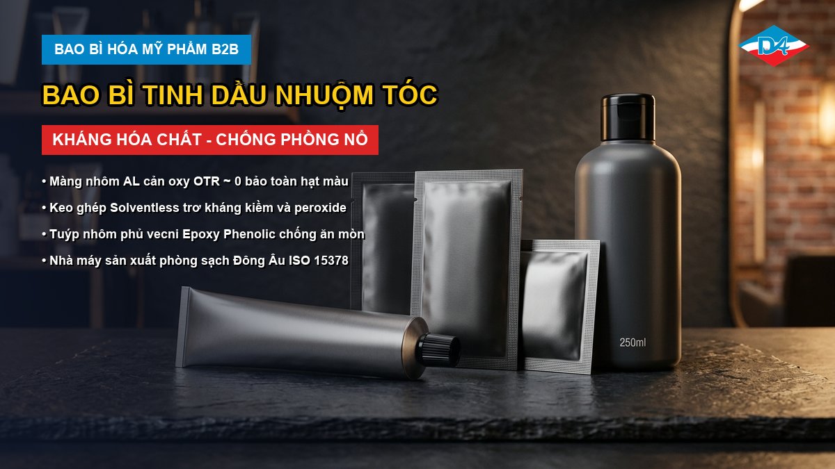 bao bì tinh dầu nhuộm tóc kháng hóa chất chống phồng nổ