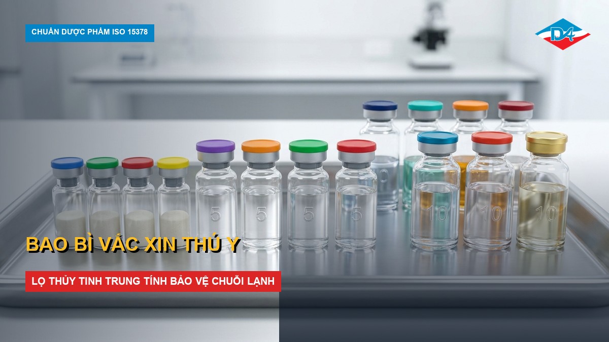 bao bì vắc xin thú y lọ thủy tinh đông khô chuỗi lạnh
