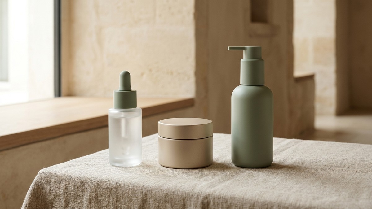 Bao bì mỹ phẩm phong cách tối giản Quiet Luxury với hũ refill