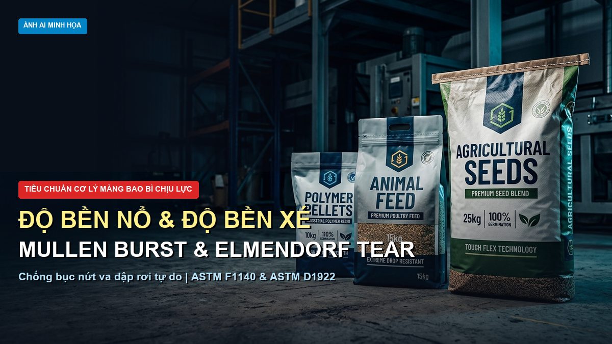Độ bền nổ Mullen Burst Test và độ bền xé Elmendorf Tear màng bao bì chịu lực Đông Âu Packing