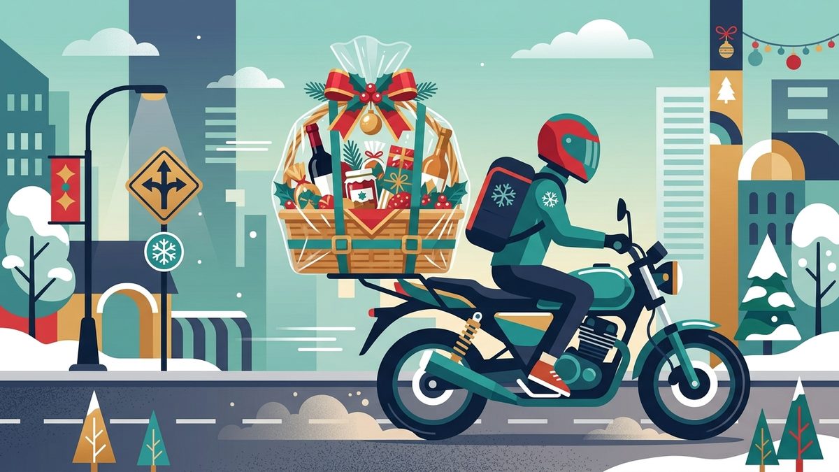 Đồ họa phẳng minh họa hiệu ứng co rút nhiệt ôm khít giỏ quà ngăn xô lệch và chống bụi ẩm