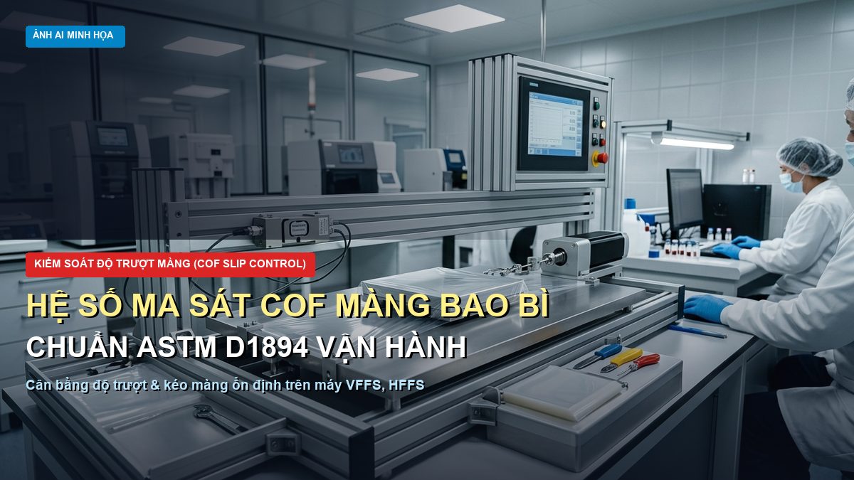 Kiểm soát hệ số ma sát COF màng bao bì theo tiêu chuẩn ASTM D1894 Đông Âu Packing