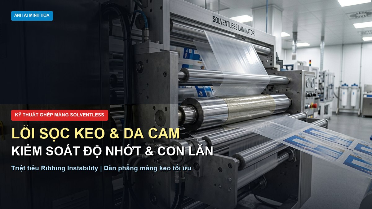 Lỗi sọc keo và da cam trong ghép màng kiểm soát độ nhớt và thông số con lăn chuyển dịch keo Đông Âu Packing