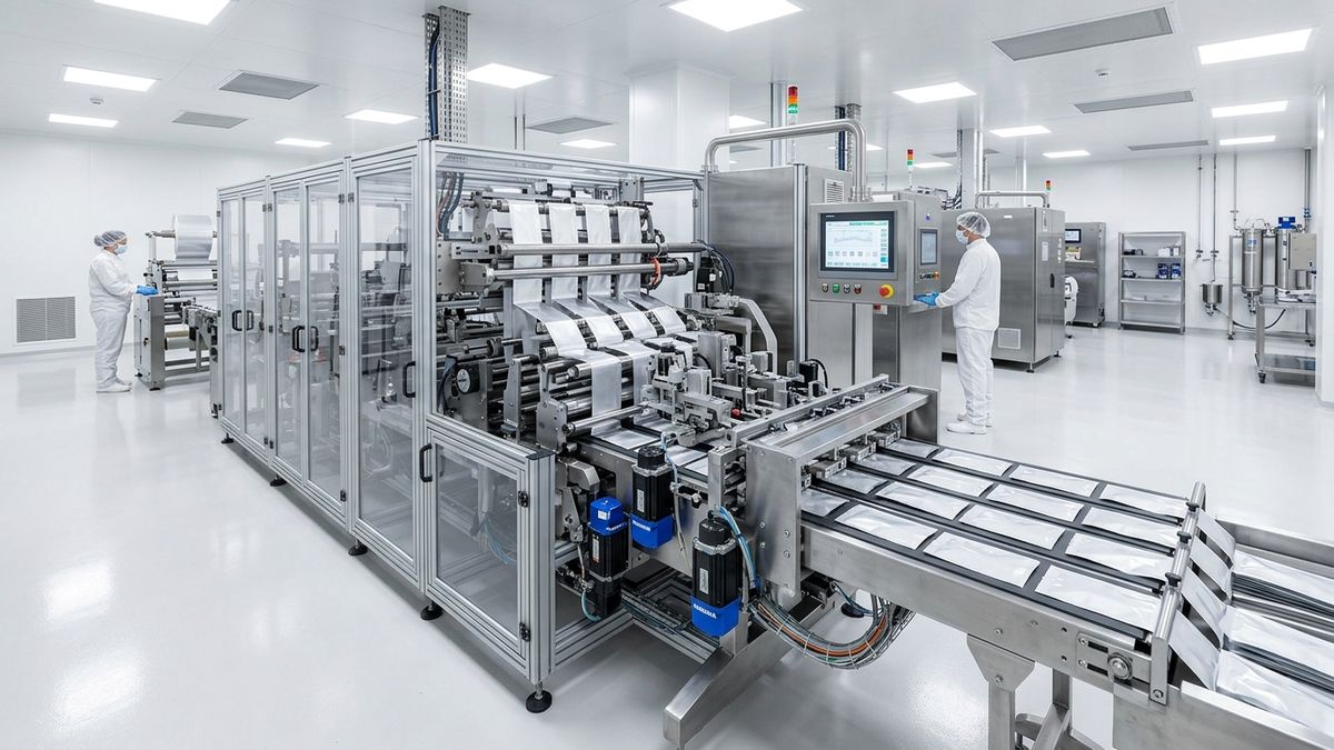 Dây chuyền máy đóng gói túi mỹ phẩm phòng sạch ISO