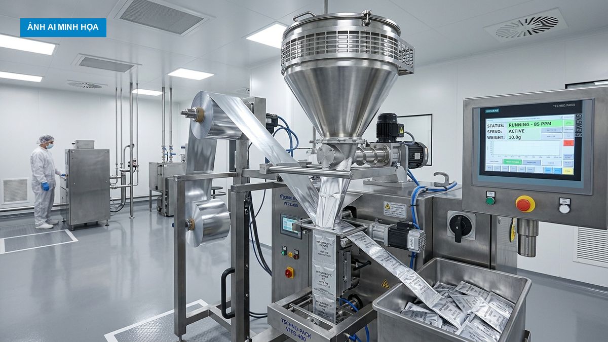 Máy đóng gói vffs thuốc bột thú y tự động