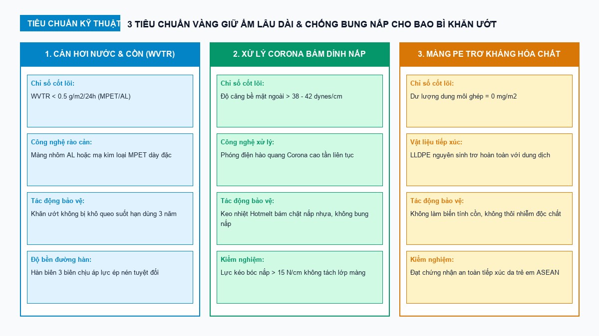 sơ đồ tiêu chuẩn giữ ẩm và bám nắp bao bì khăn ướt