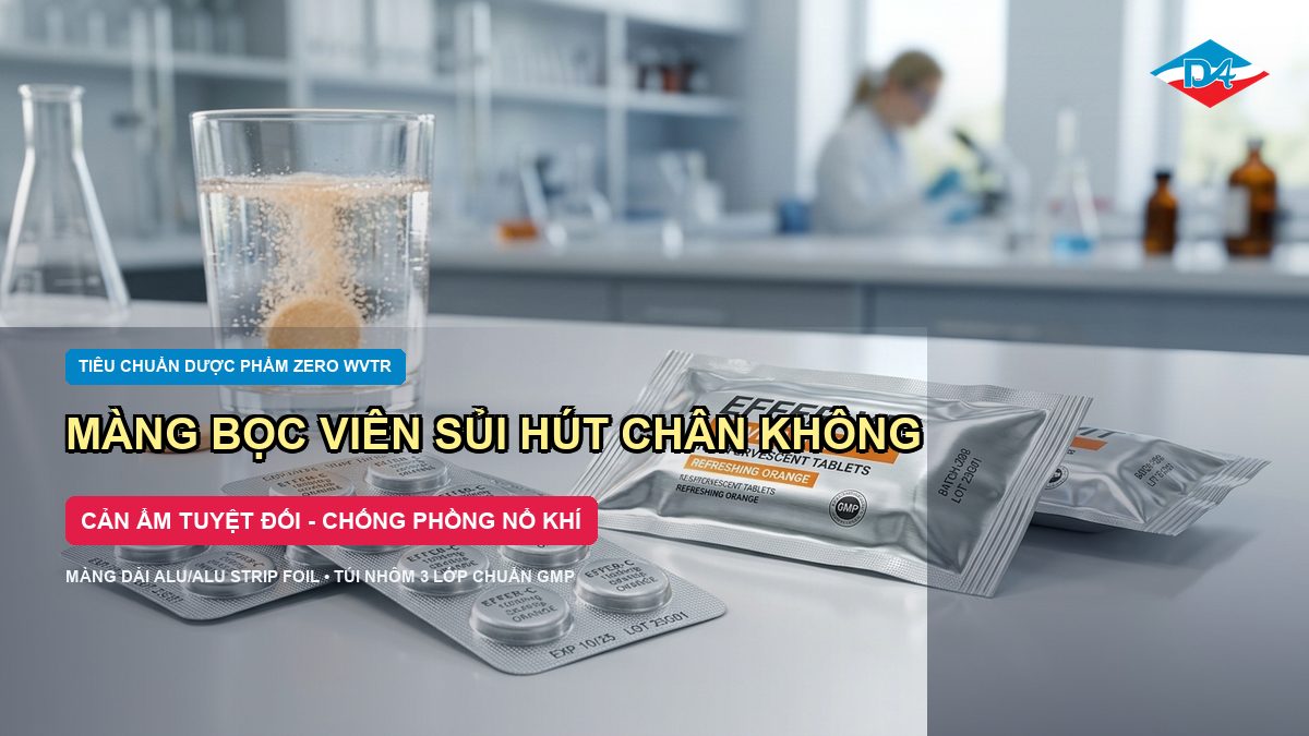 Màng bọc viên sủi hút chân không màng dải nhôm Alu Alu cản ẩm tuyệt đối chống sinh khí